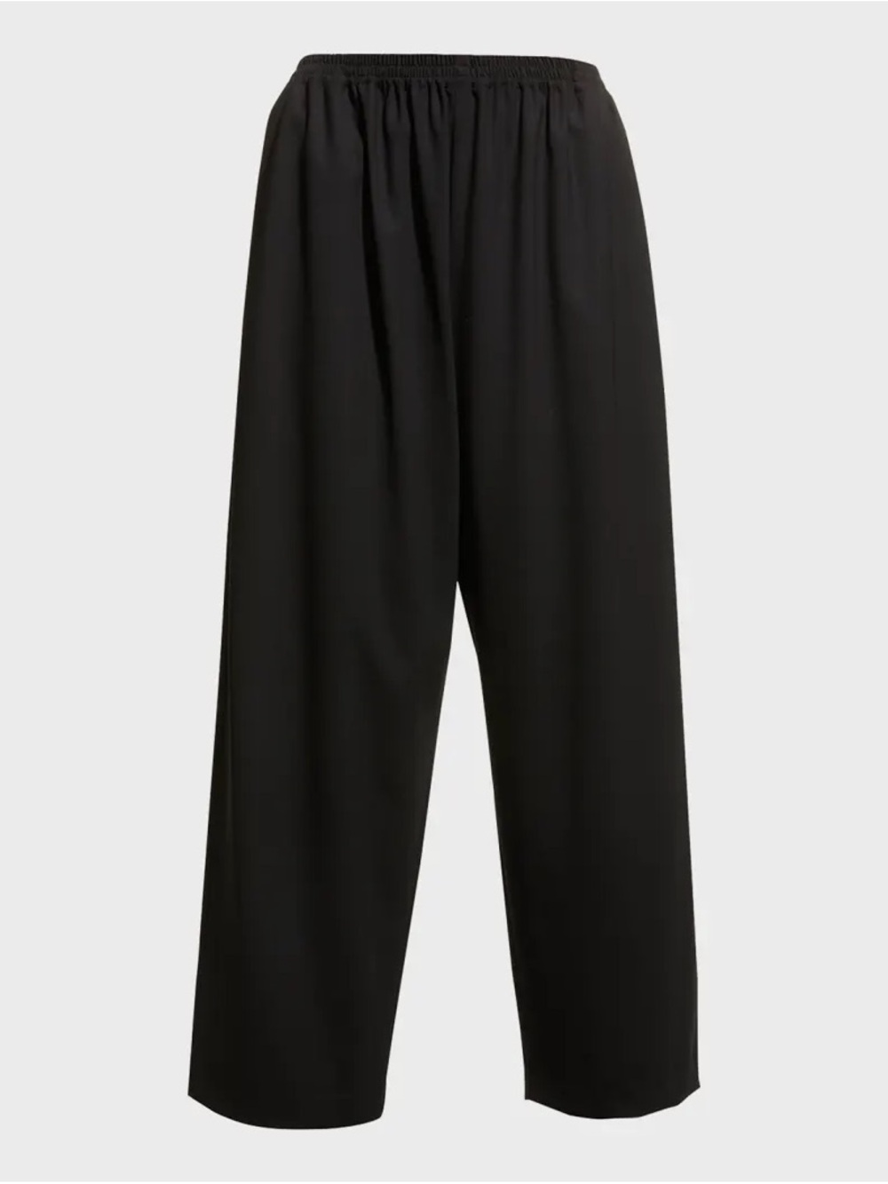Authentic Eskandar Japanese Black Linen Trouser Elastic-Waist Pants